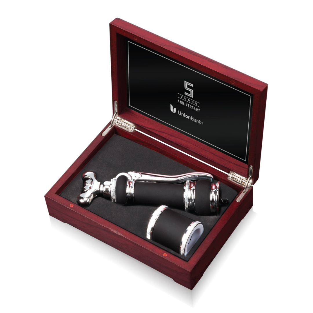 Parkwood Corkscrew/Bottle Stopper Set