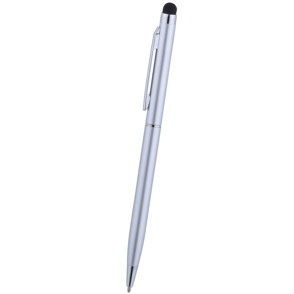 Sleek Thin Metal Twist Action Stylus Ballpoint Pen 4