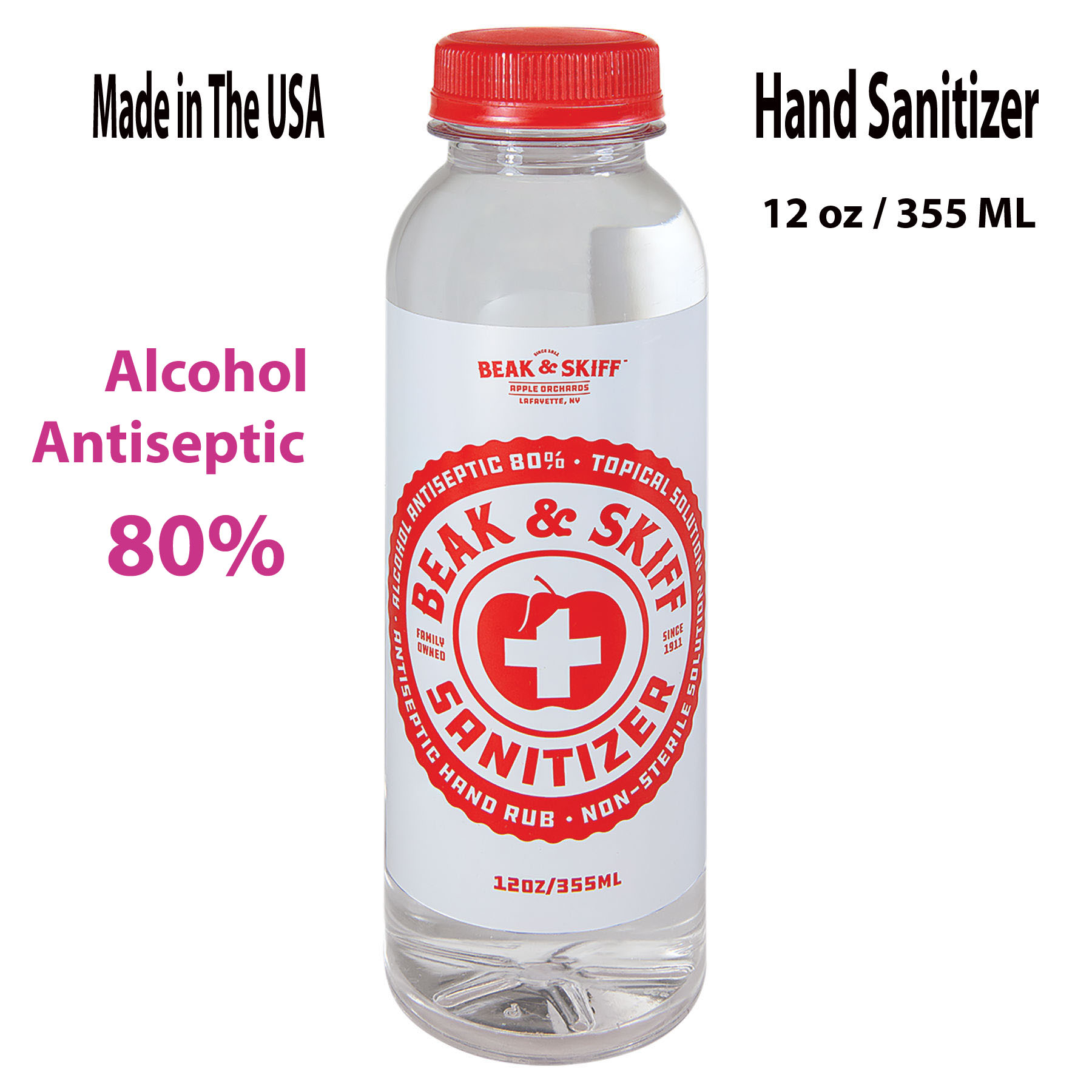 12 oz. Liquid Hand Sanitizer 80% Alcohol Antiseptic Made in USA 1