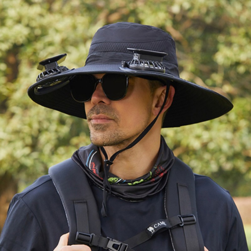 Detachable Wide Brim 2 Solar Fan Hat 7