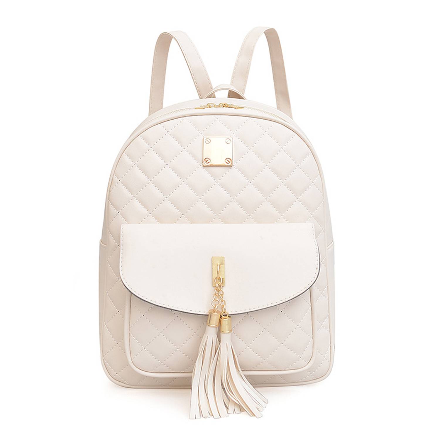 PU Leather Double Zipper Tassel Backpack 5