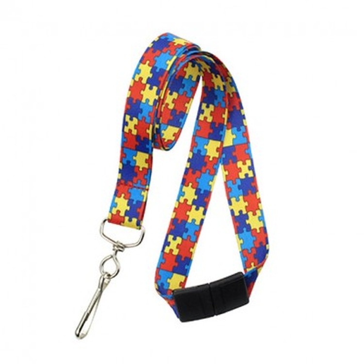 3/4" Dye Sublimated Lanyard (Autism Awareness) 2