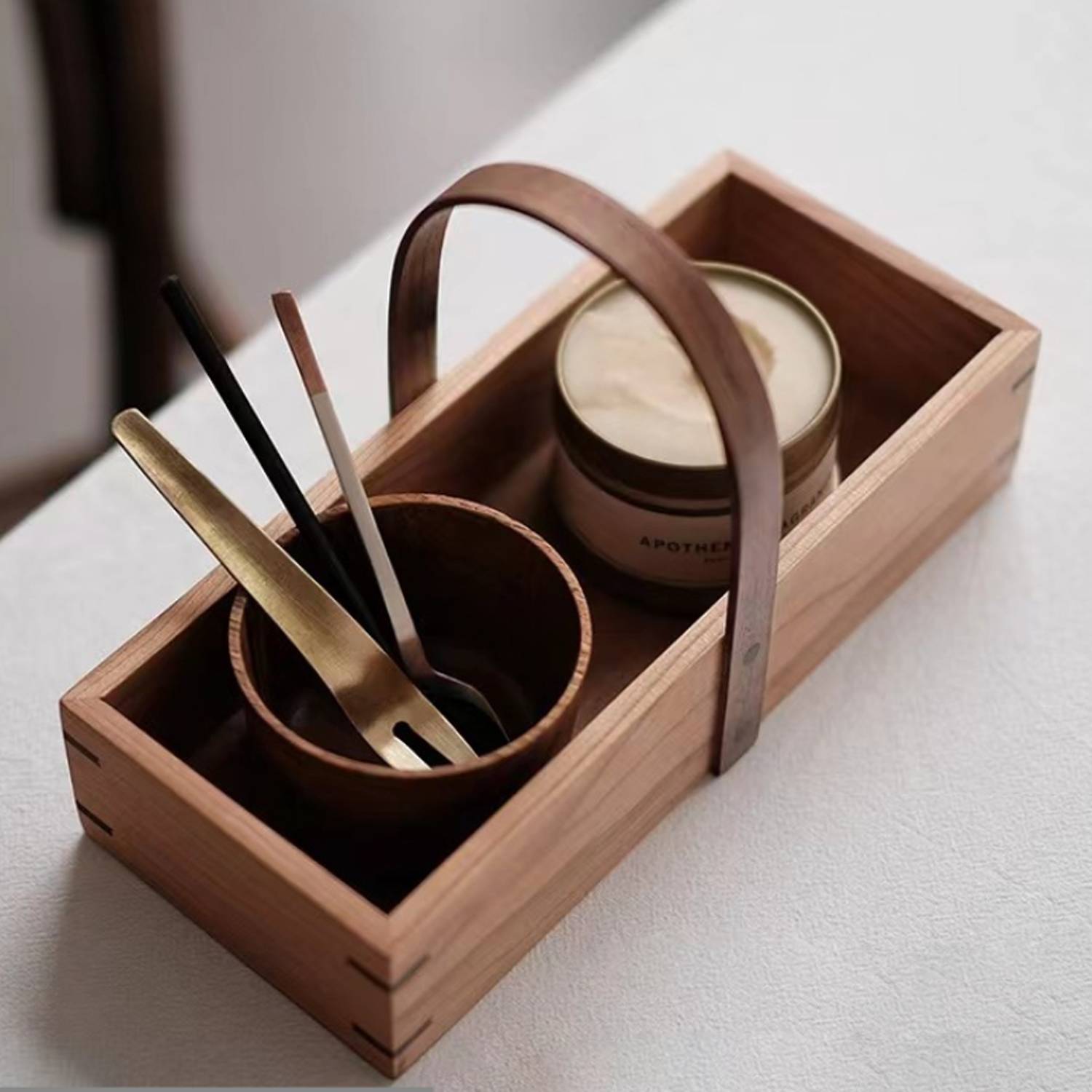 Household Retro Wooden Portable Storage Box 3