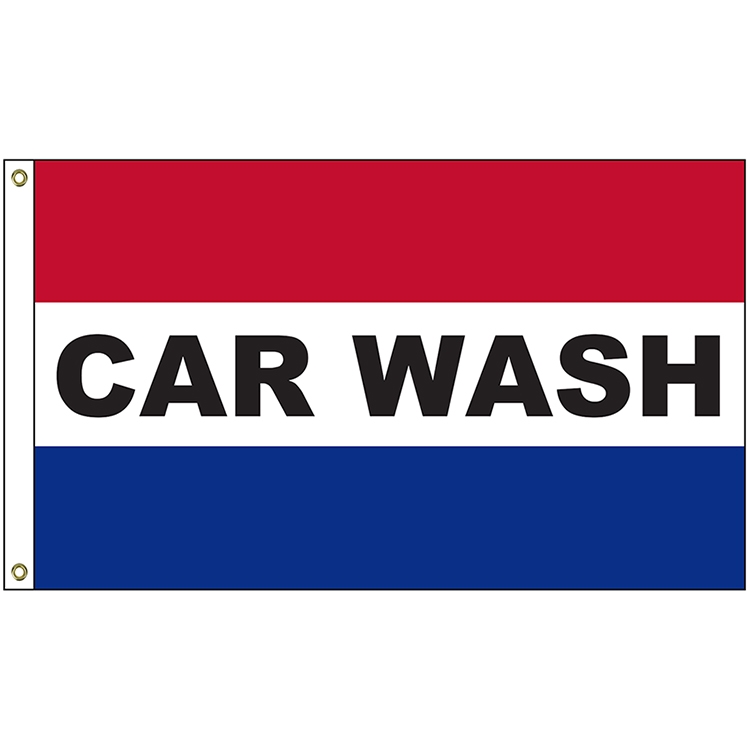 Car Wash 3' x 5' Message Flag with Heading and Grommets 2