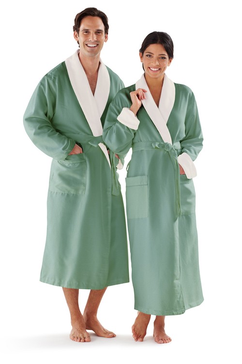 Microfiber Shawl Collar Bathrobe w/ french terry lining 23