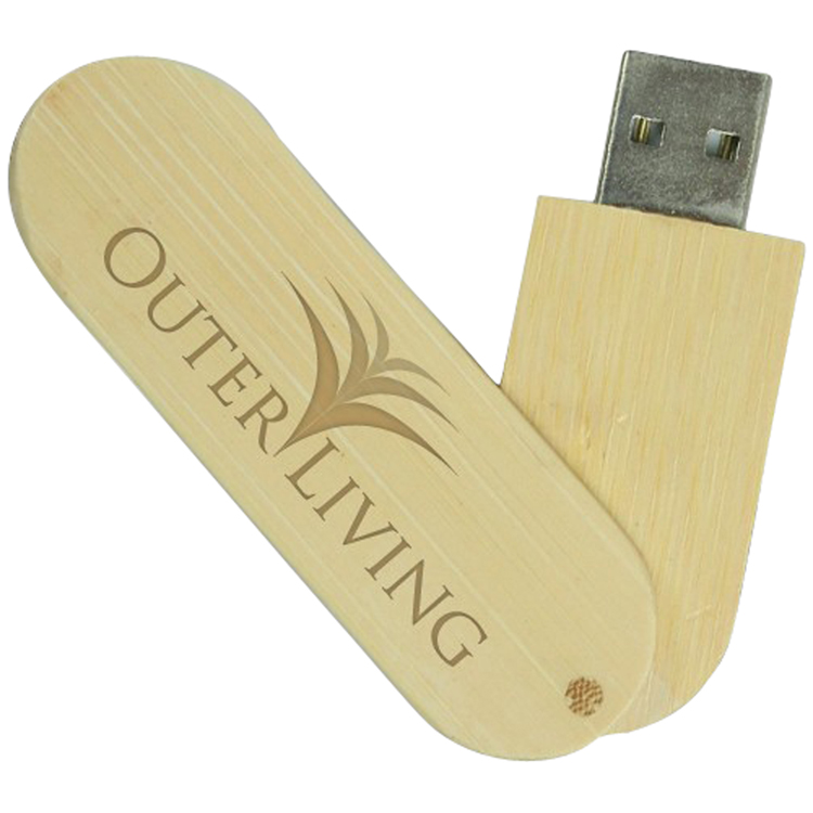 Eco Friendly Bamboo or Wooden USB Drive Swing Capless 7