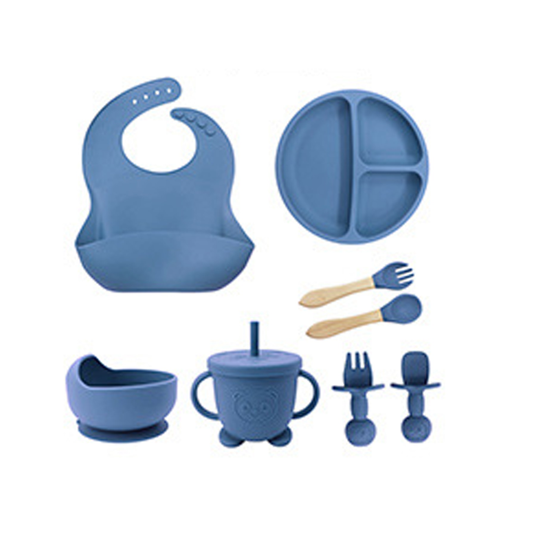 8pcs Silicone Baby Feeding Set 3