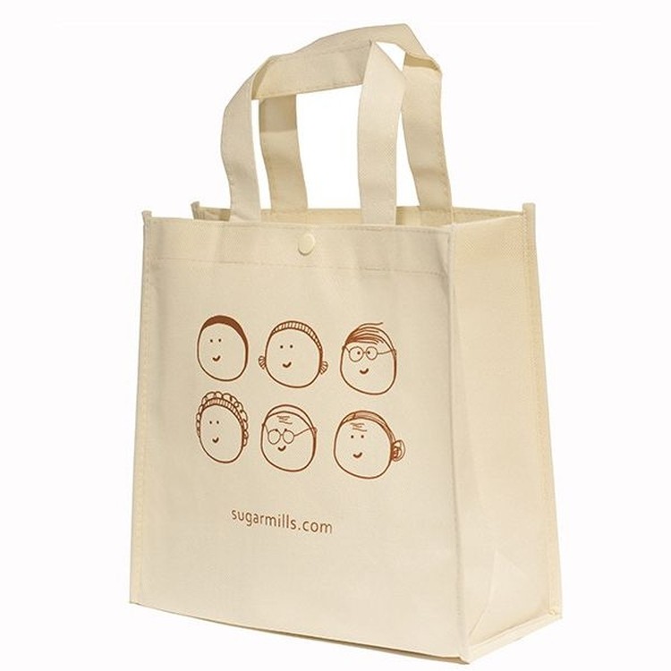 Shopping Non-Woven Custom Tote Bag with Snap Fastener 1