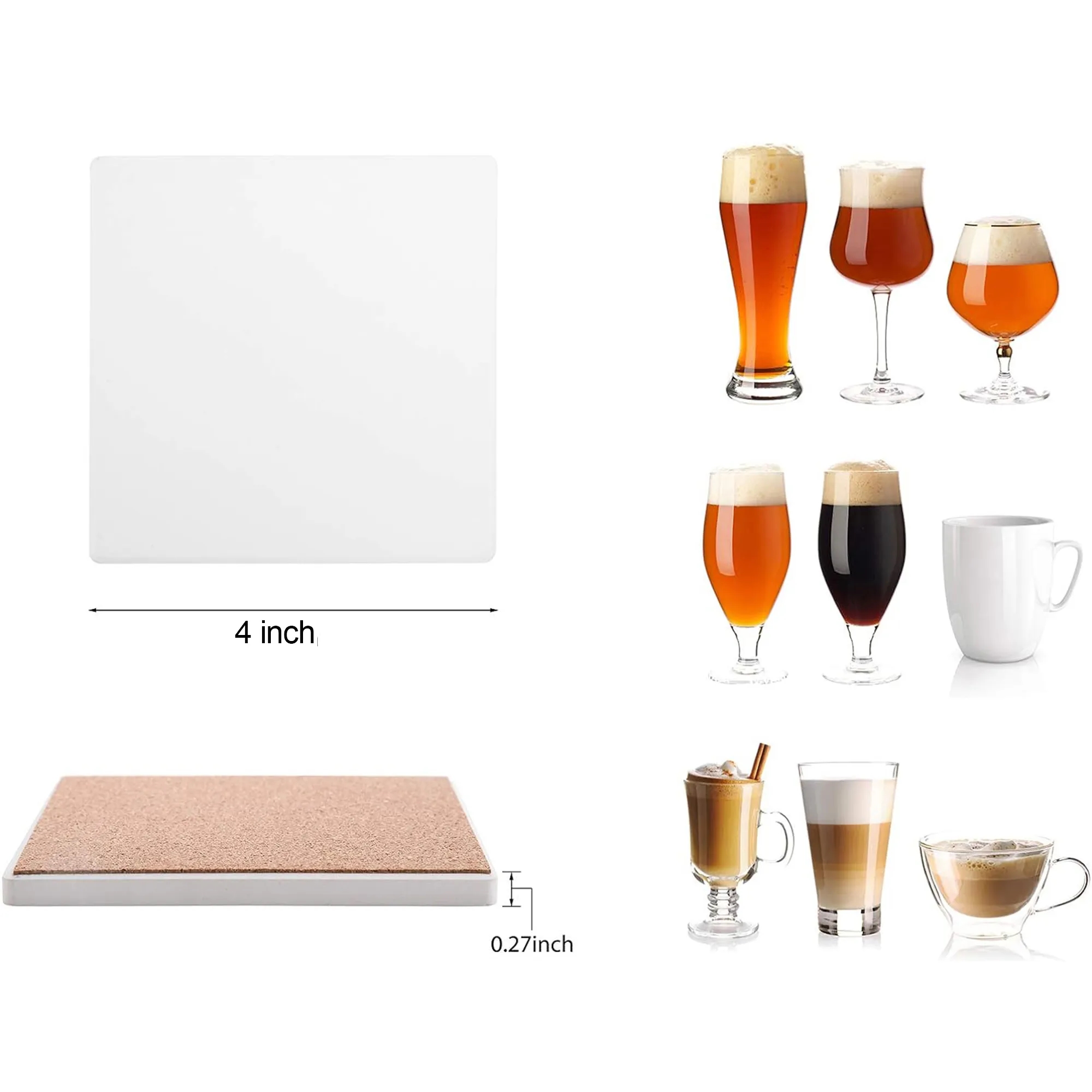 Full Color Square Ceramic Coaster MOQ 50 PCS 3