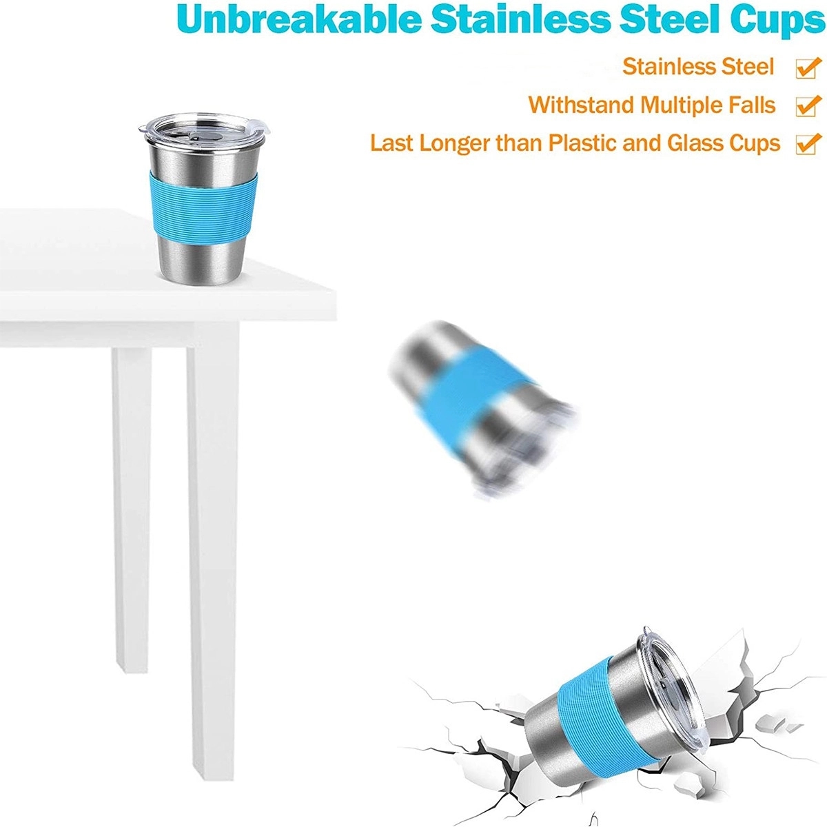 Unbreakable Stainless Steel Kids Cups Tumblers 3