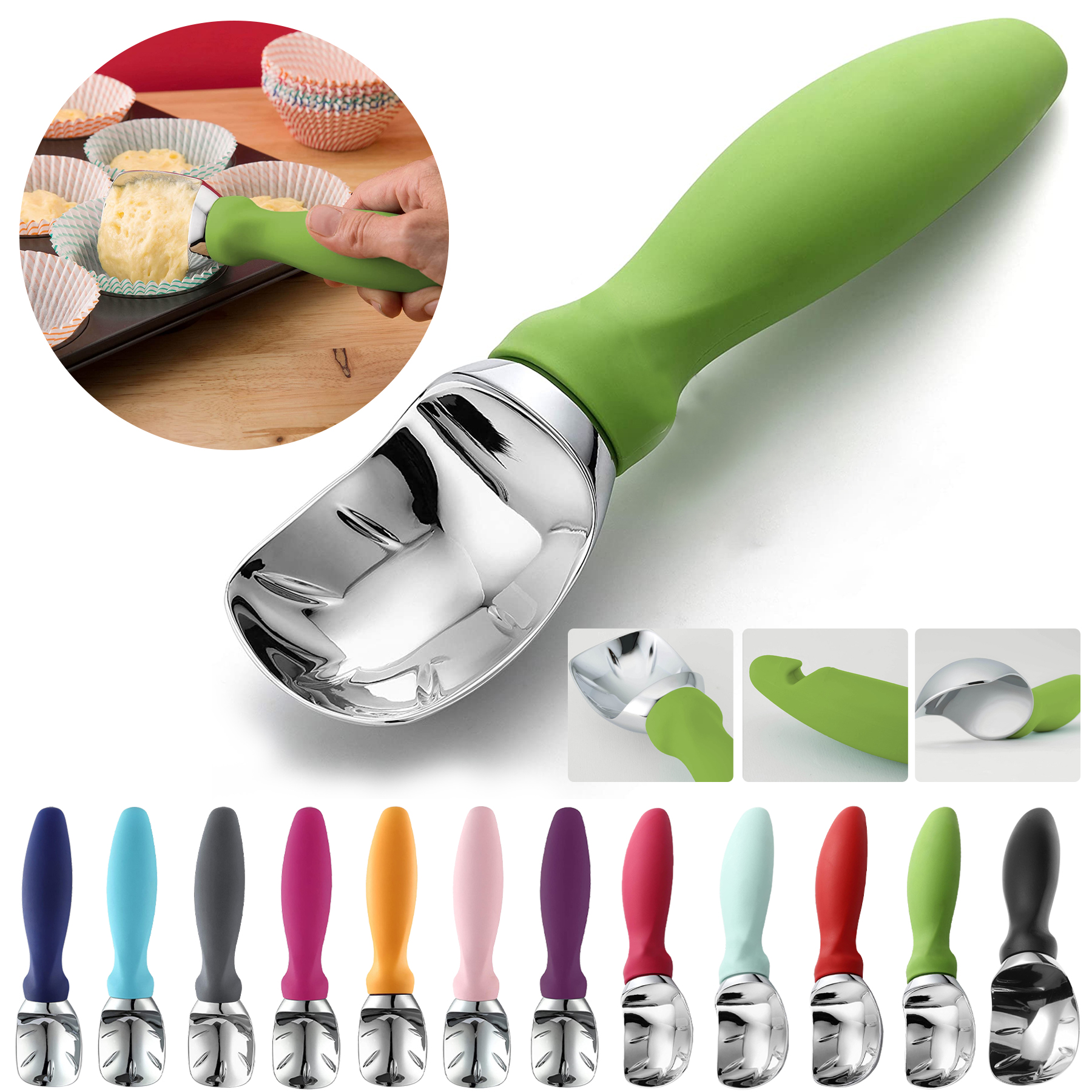 Chef Ice Cream Scoop with Soft Grip Handle 2