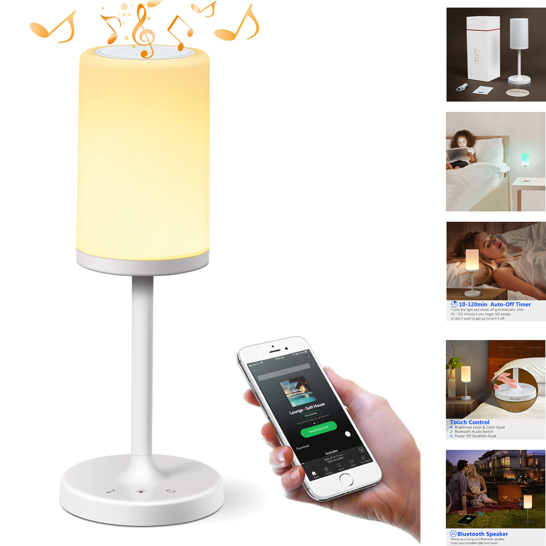 Bedside Lamp Bluetooth Speaker Lamp