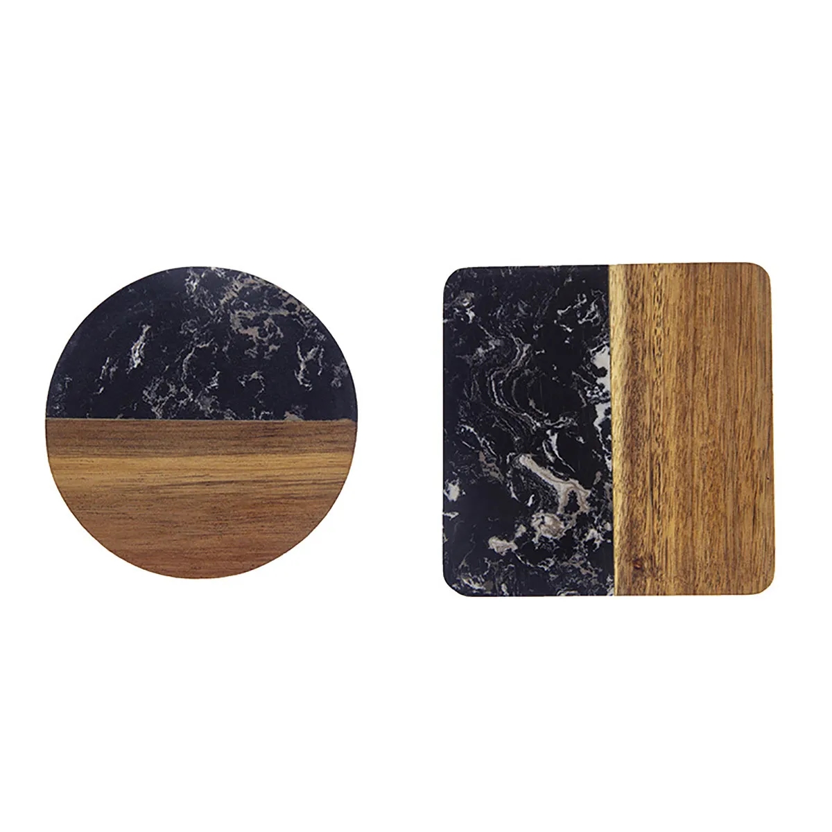 Round Wood Marble Coasters 7