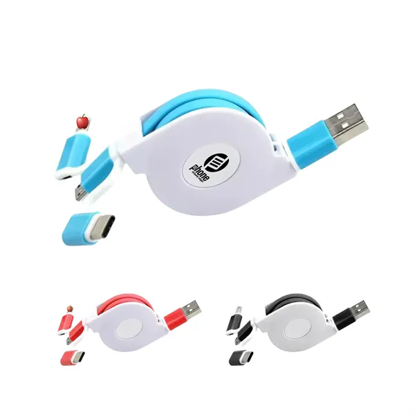 Portable 3 In 1 Retractable Charge Cable