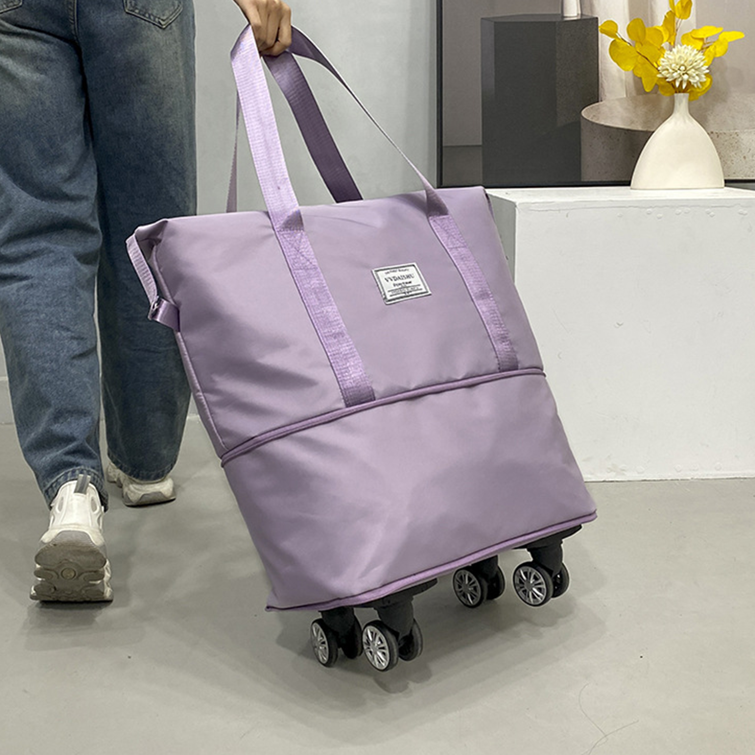 Oxford Travel Duffel Bag with Spinner Wheels, custom luggage with logo imprint 5