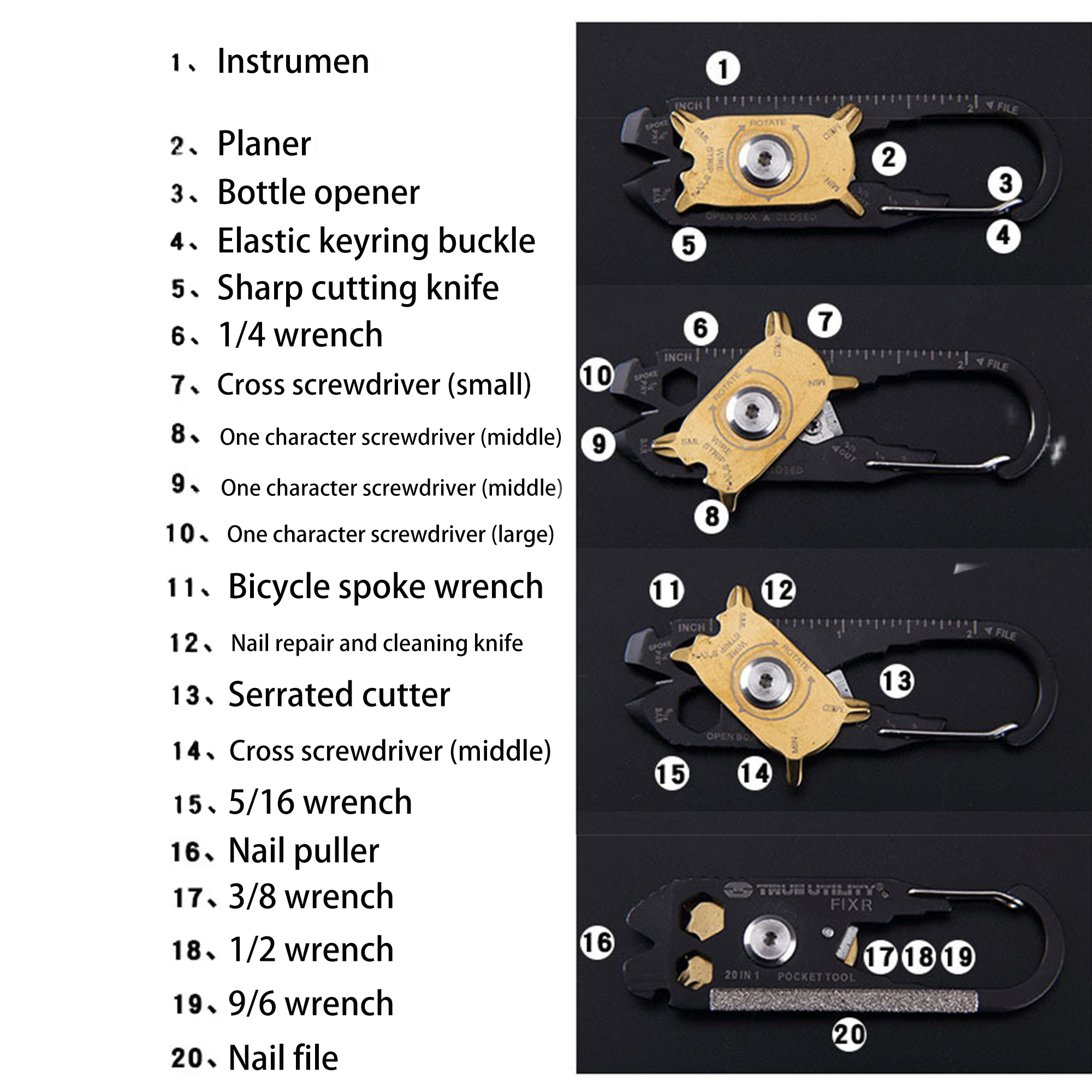 20 in 1 Multifunctional Tool Card 3