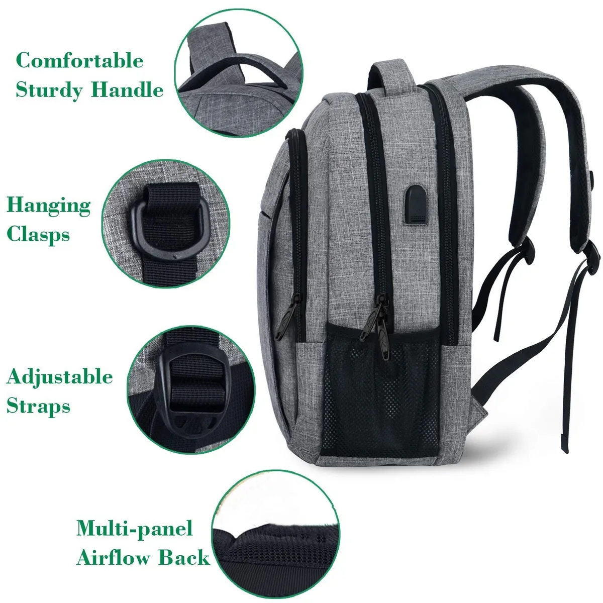 Travel Laptop Backpack Anti Theft with USB Charging Port 6