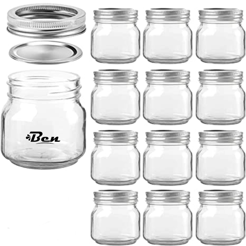 Clear 8Oz Glass Jars With Lids 4