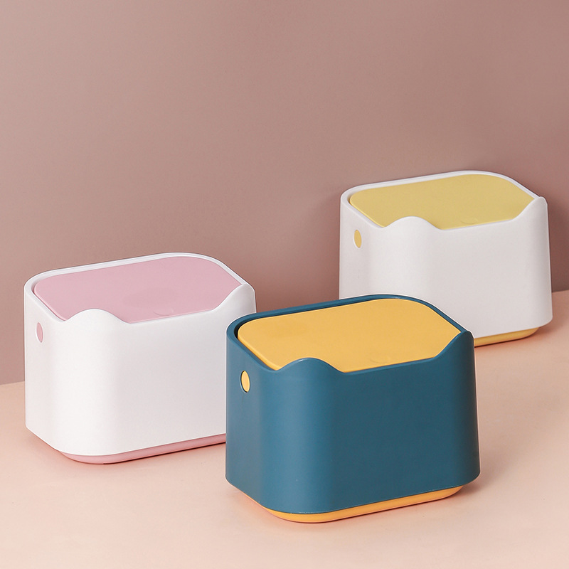 Mini Desktop Trash Can w/Lid 16