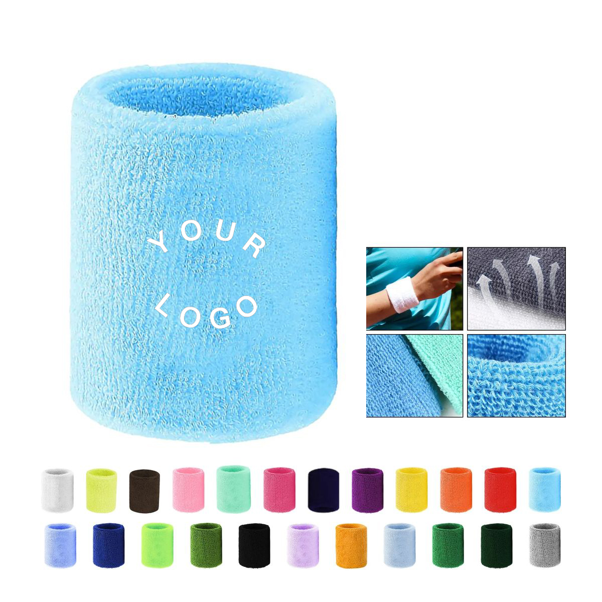 Cotton Workout Wristband for Gym and Outdoor Sports 20