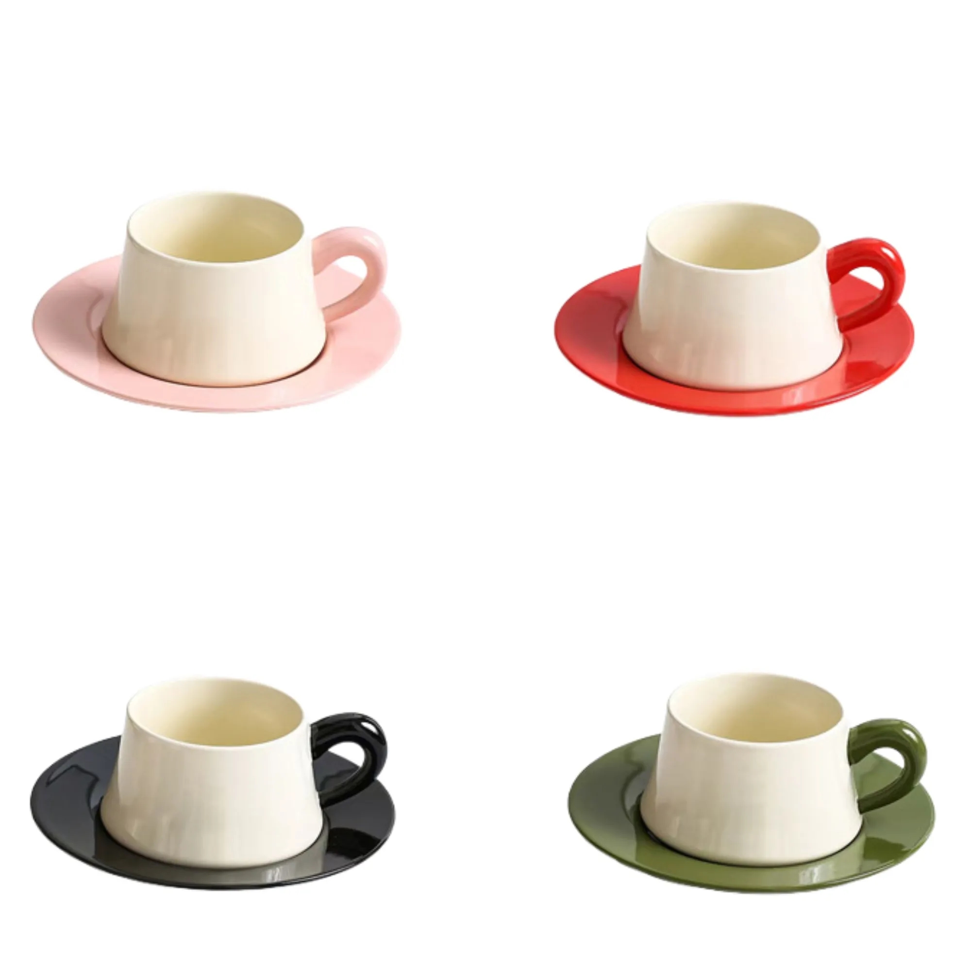 9 OZ Ceramic Coffee Mug Saucer Gift Box Set Espresso Cup 4
