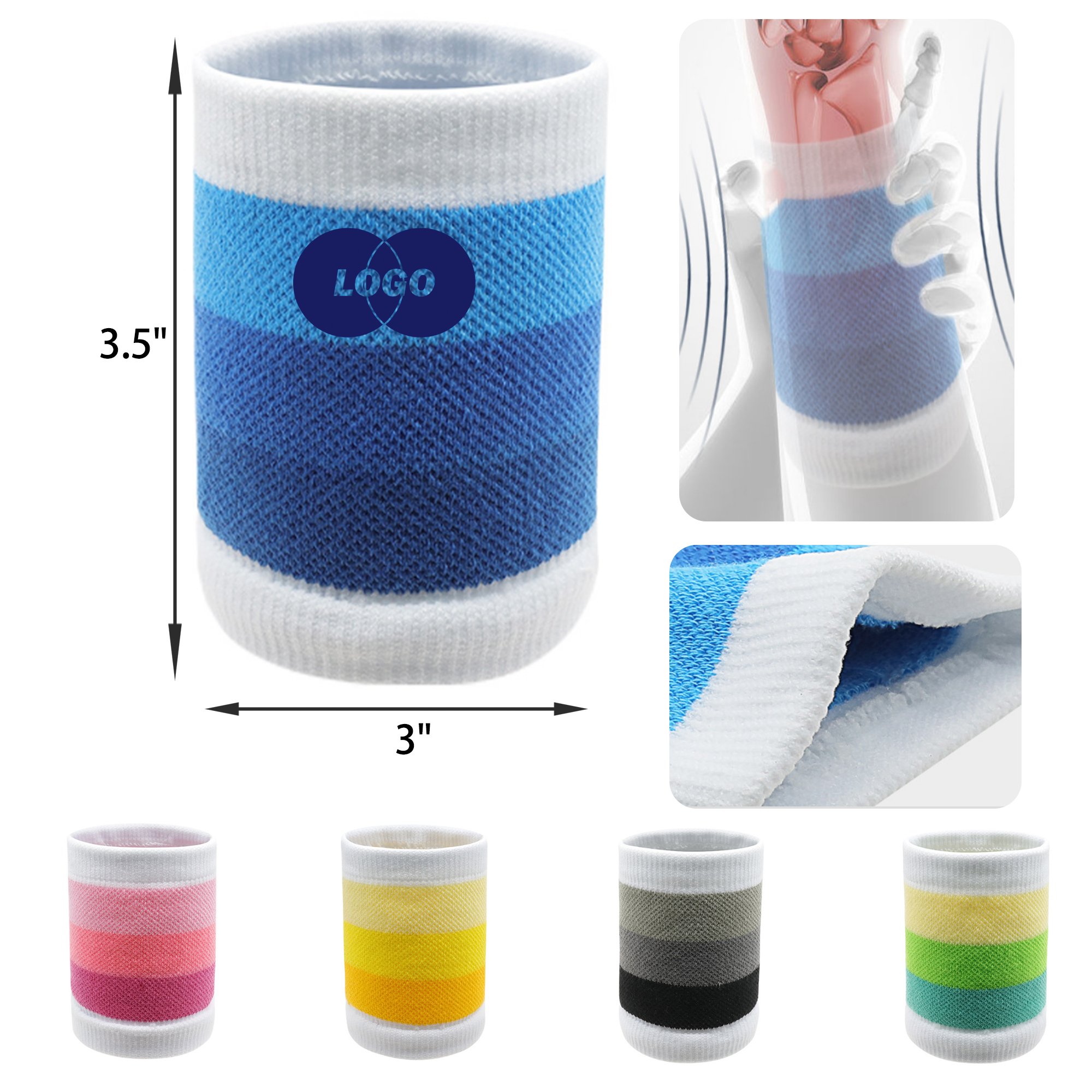 MOQ 50 PCS Stylish Colorful Sports Wristband 4