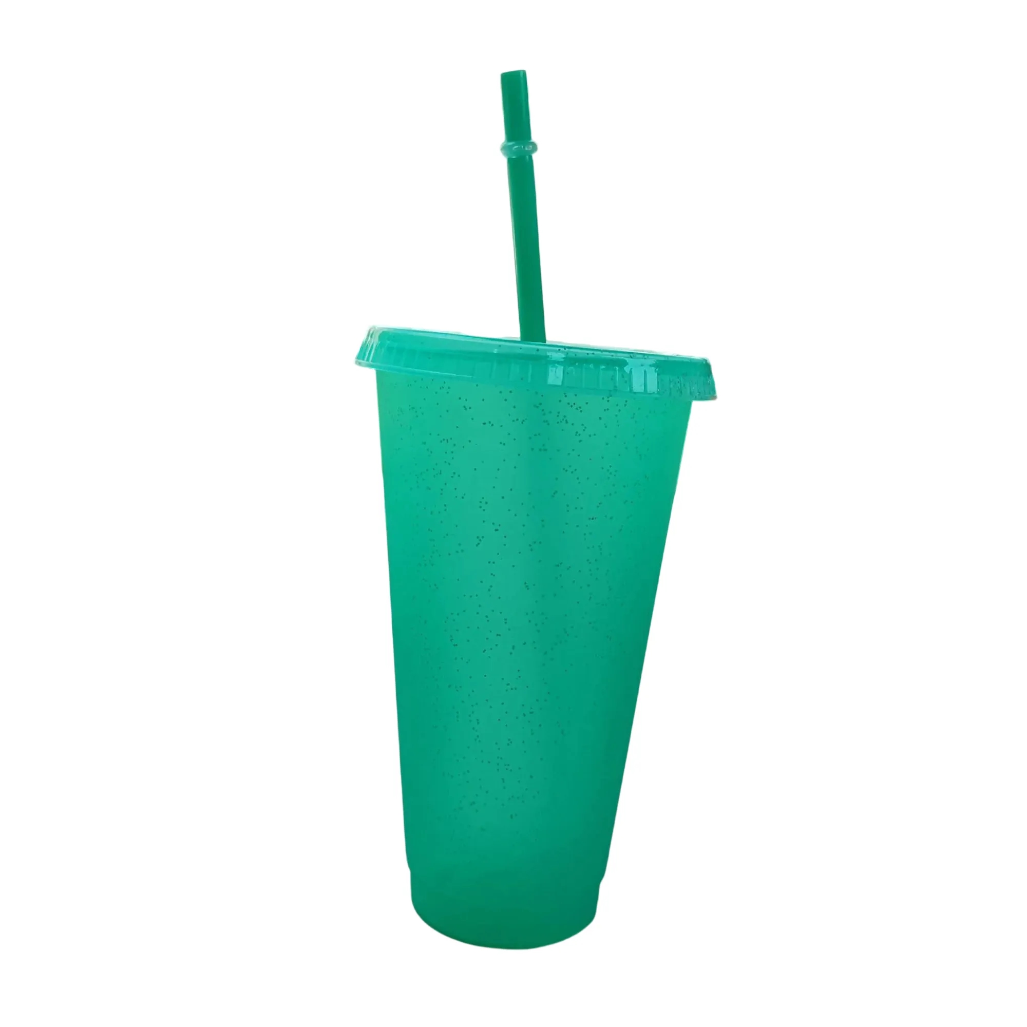 24 Oz Sparkle Plastic Straw Cup 11
