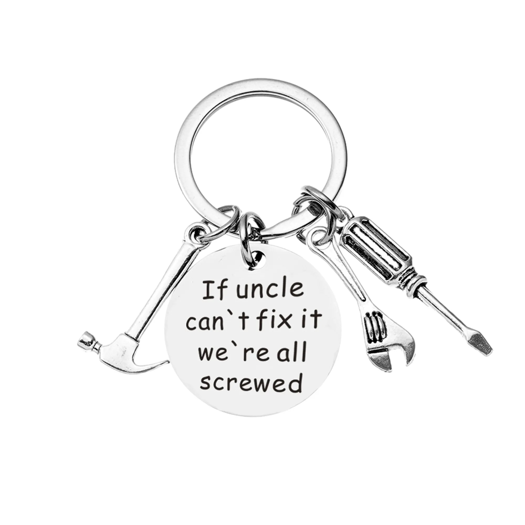Multifunctional Keyring With Mini Hammer Screwdriver Wrench 4