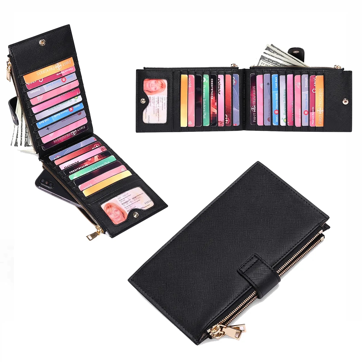 Womens Walllet RFID Blocking Bifold Multi Card 2