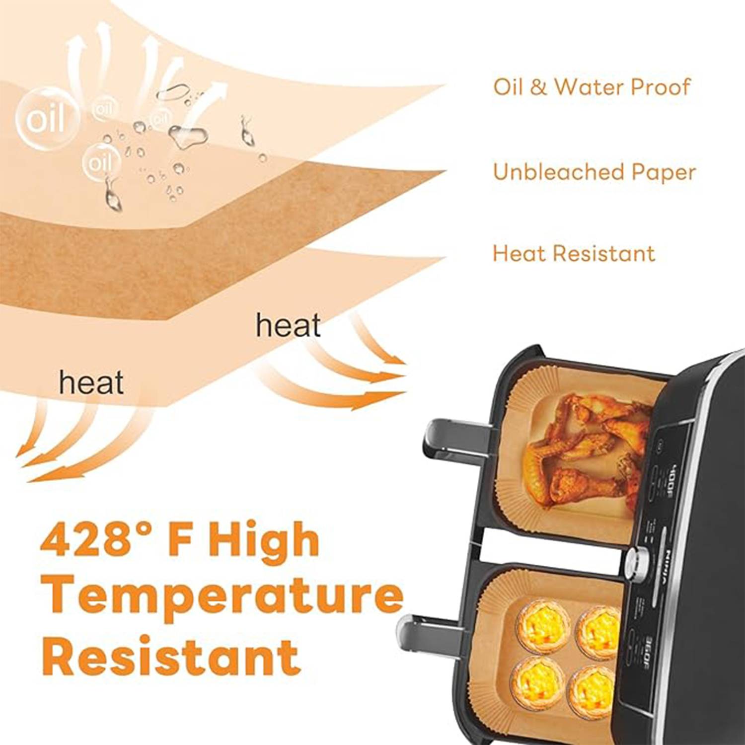 Disposable Rectangular Air Fryer Paper 5