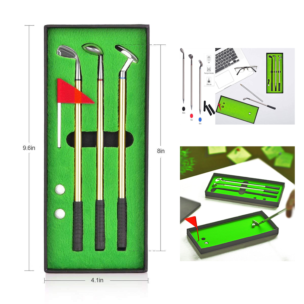 Mini Desktop Golf Ball Pen Gift Set 2