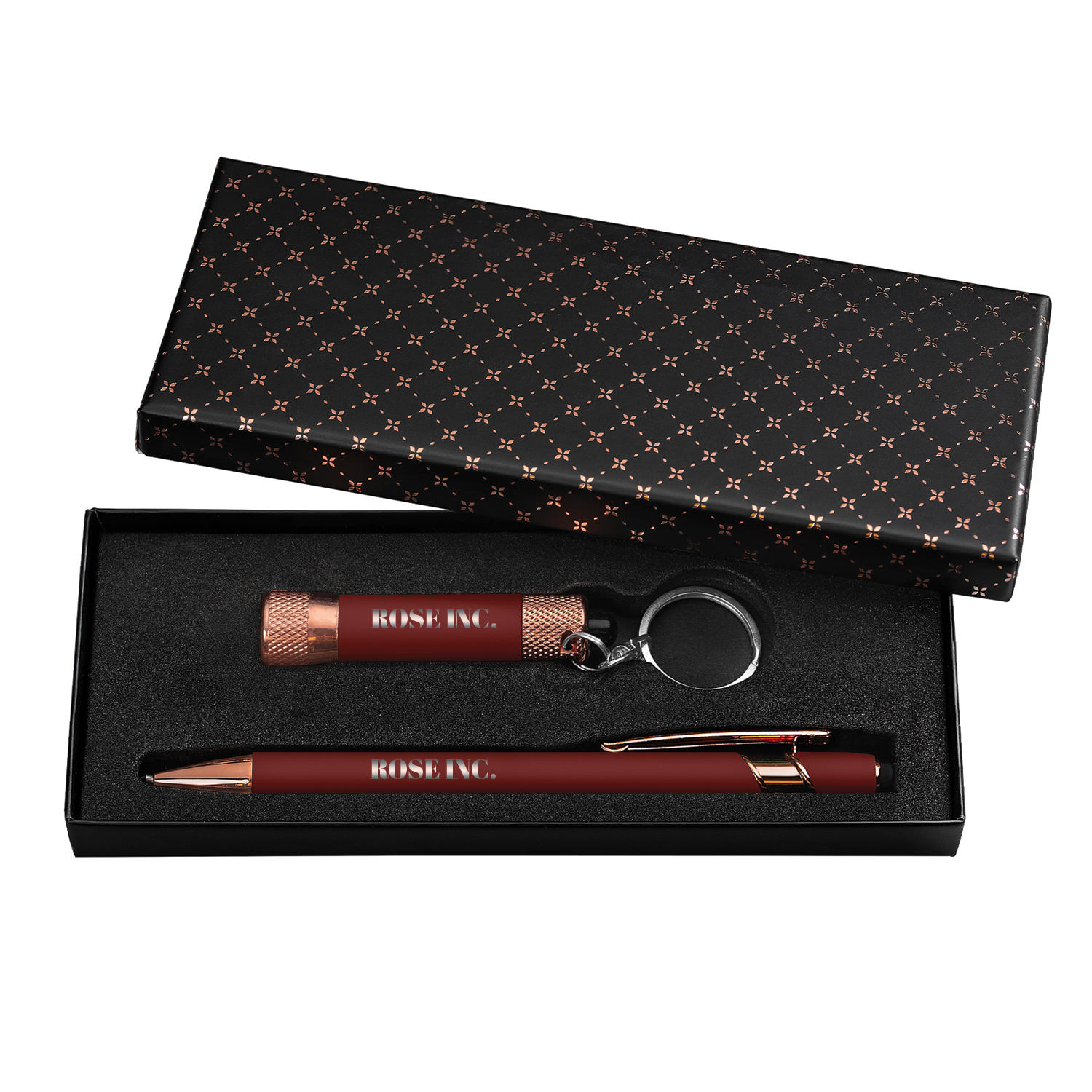 Vector Rose Gold Pen with Flashlight Gift Box Set (Criss-Cross) 4