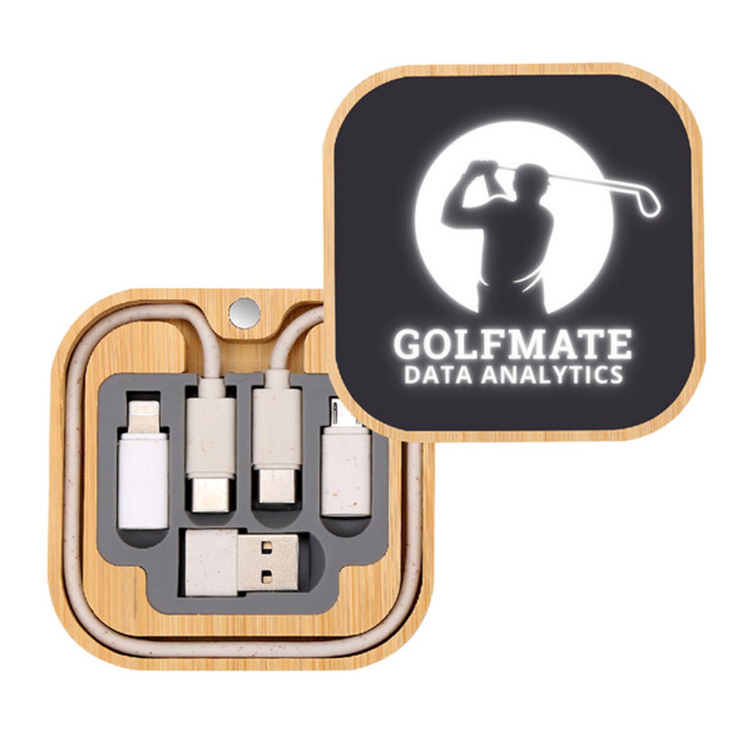 Light Up Square Wireless Charger and Cable Kit 4