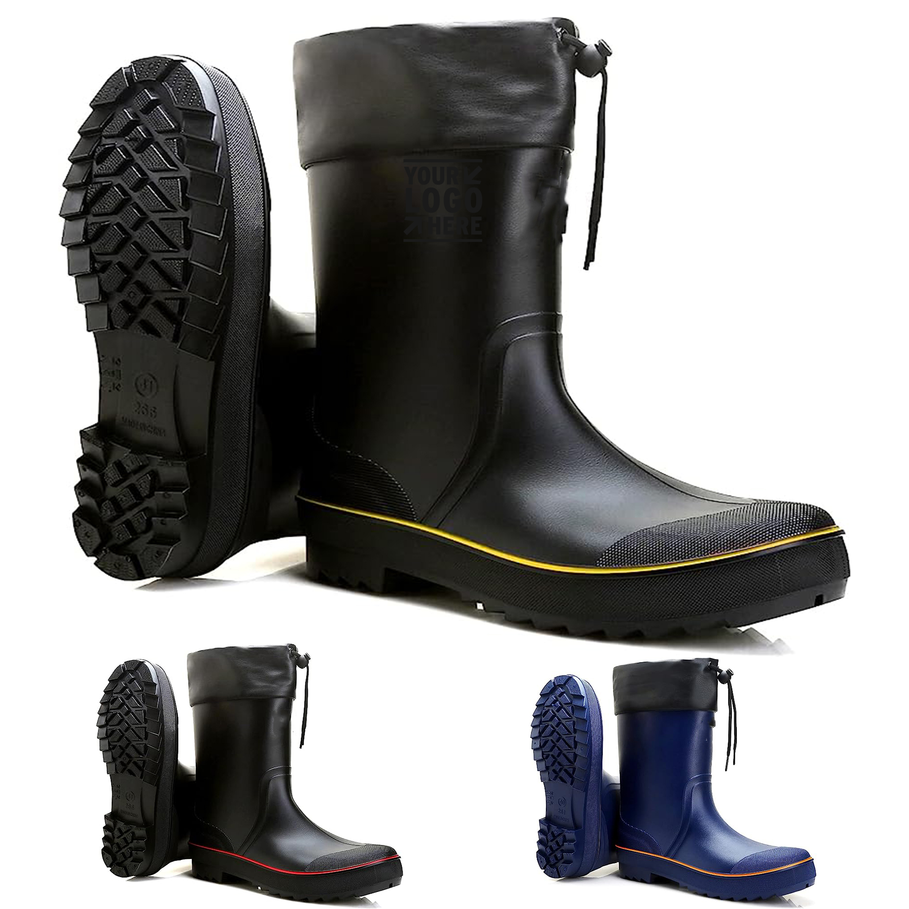 Waterproof Mens Rubber Boots with PVC Unique Design 2