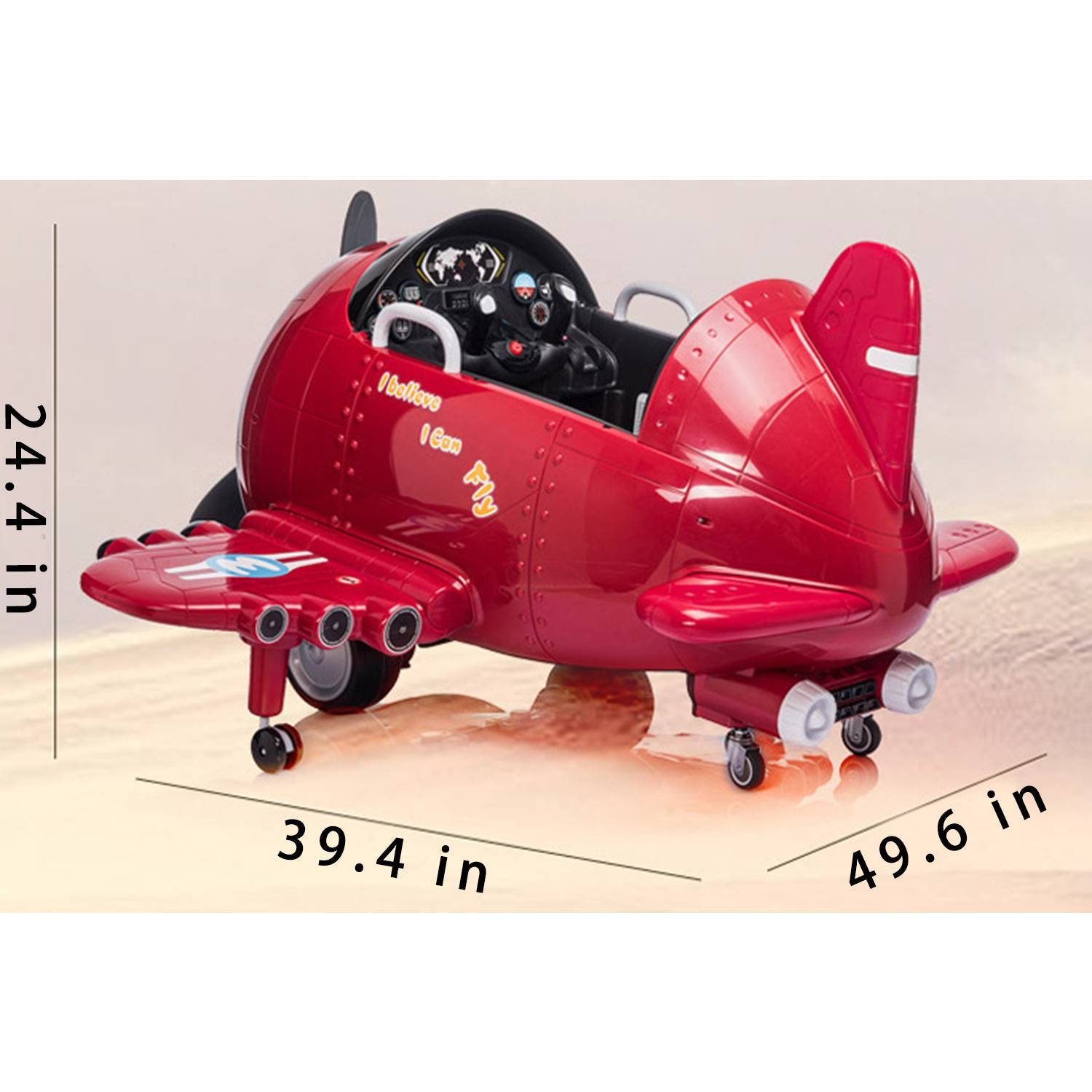 Kids Electric Ride-On Airplane Car Remote Control Toy 4