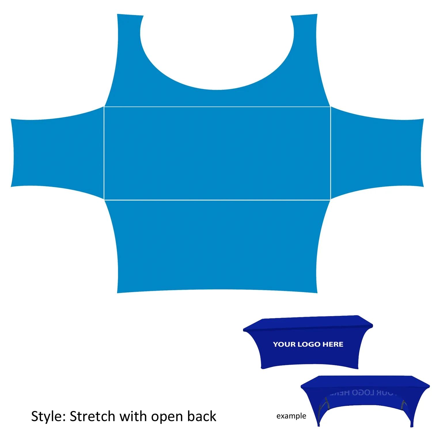 3-Sided/Open-Back - Full Dye Sub 6ft Table Cloth 6