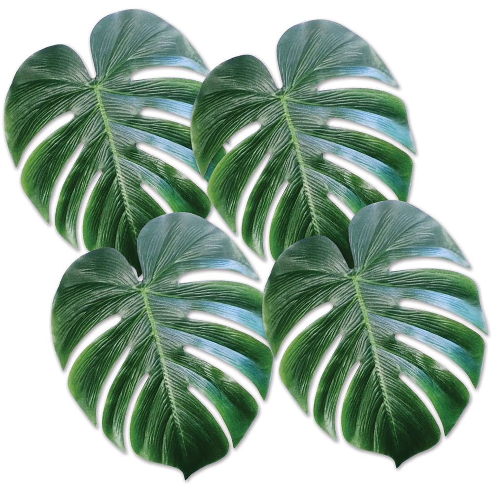 Tropical Palm Leaves - Green 13" 1