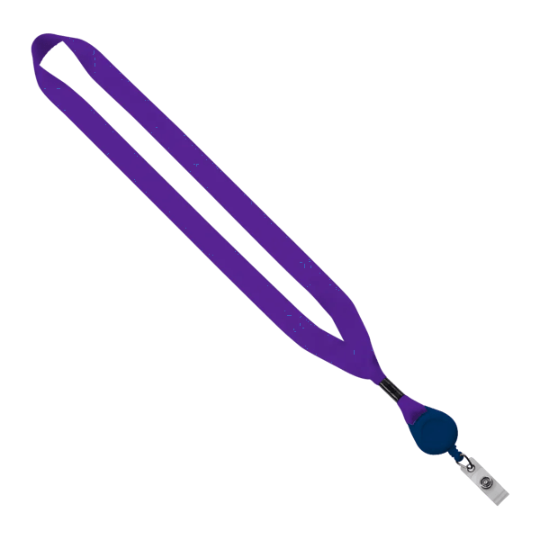 3/4" Polyester Lanyard with Metal Crimp & Retractable Badge Reel 303