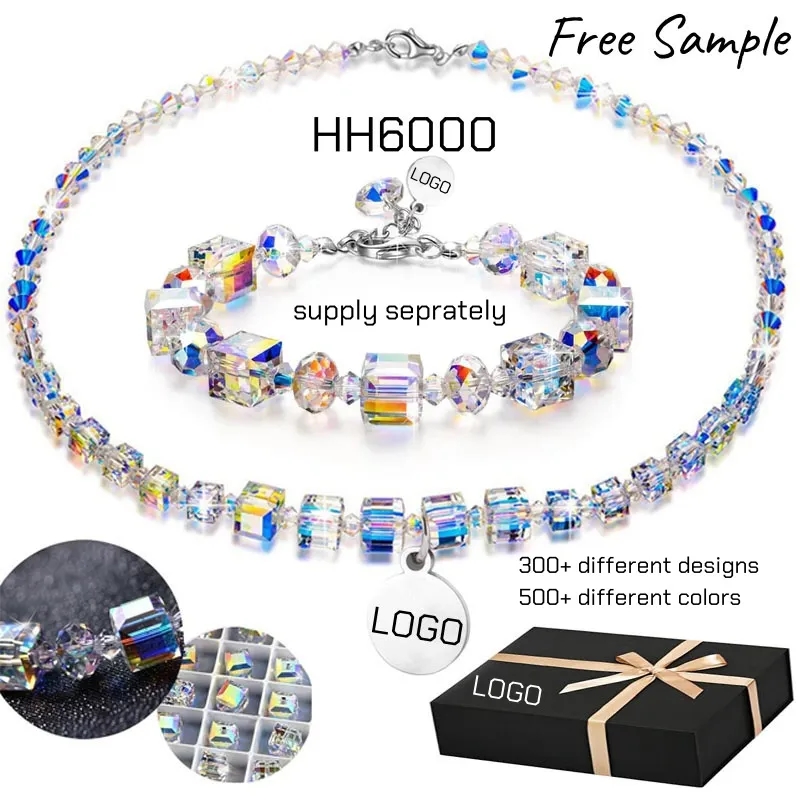 Beaded Crystal Necklace and Bracelet Jewelry Gift Set 3