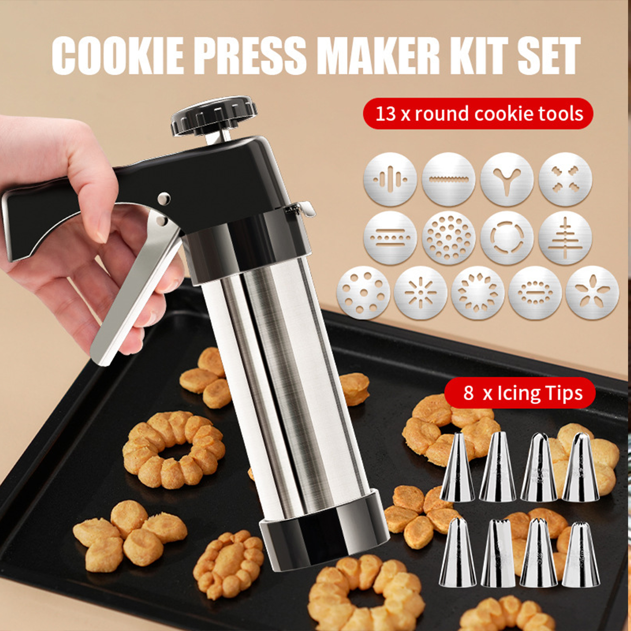 Stainless Steel Cookie Butter Piping Baking Tool 4