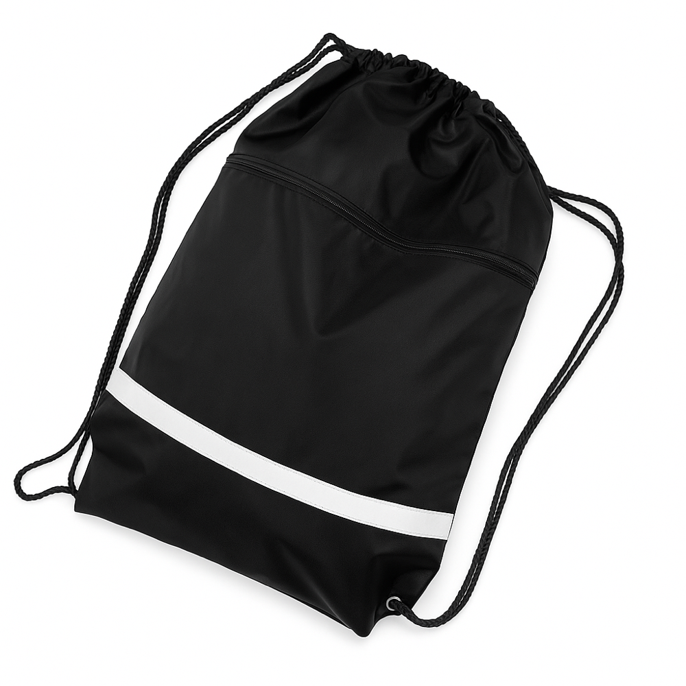 Drawstring Backpack with Zipper Pocket. 2
