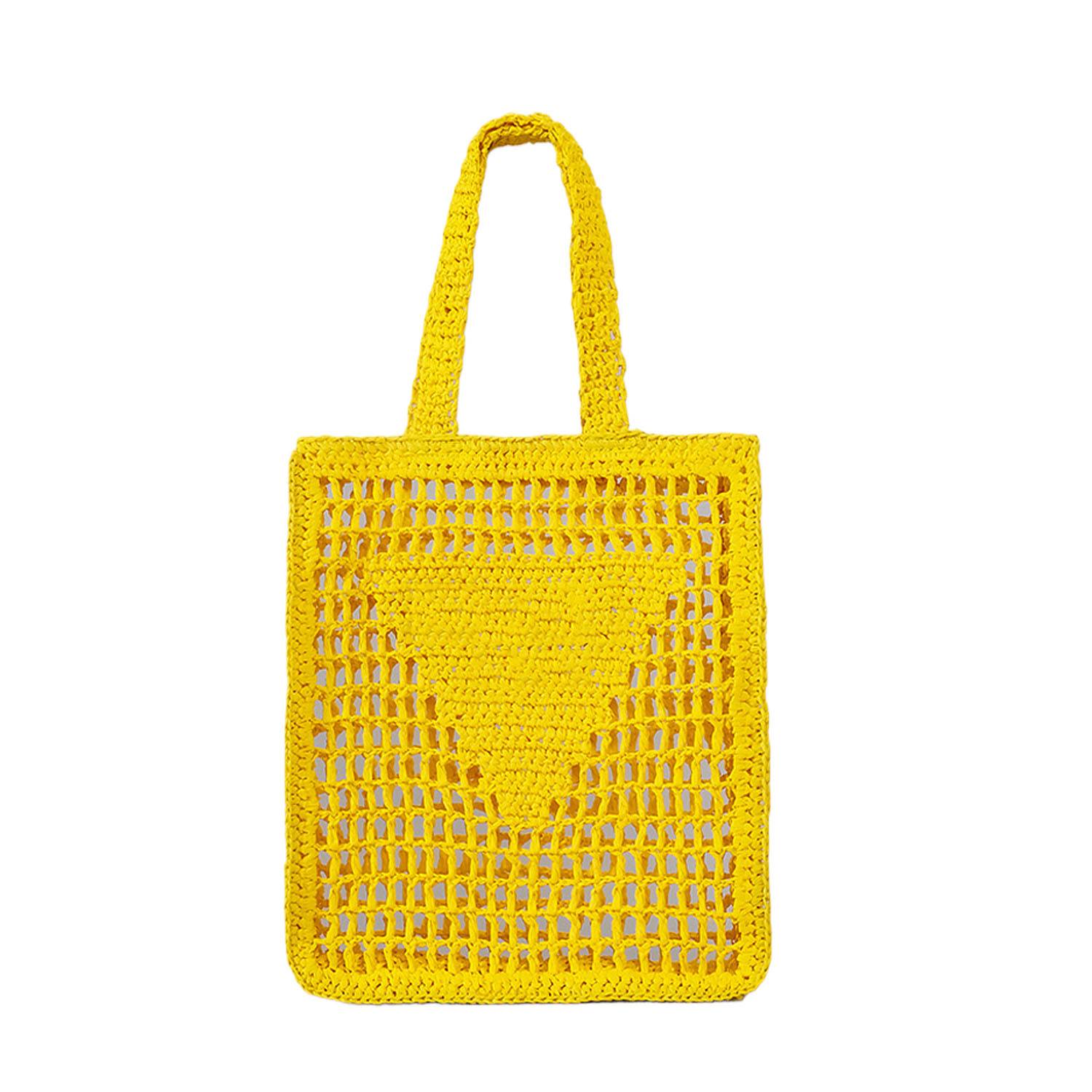 Spacious Crochet Beach Tote Bag – Straw & Mesh 5
