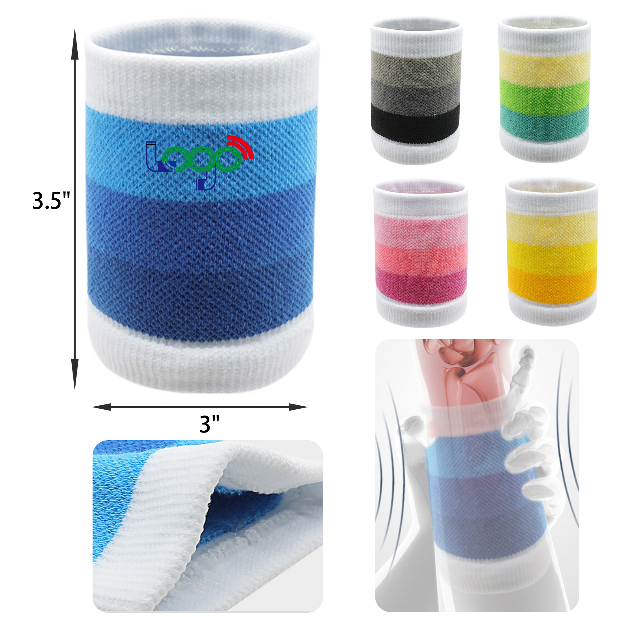 MOQ 50 PCS Durable Colorful Sports Wristband 2