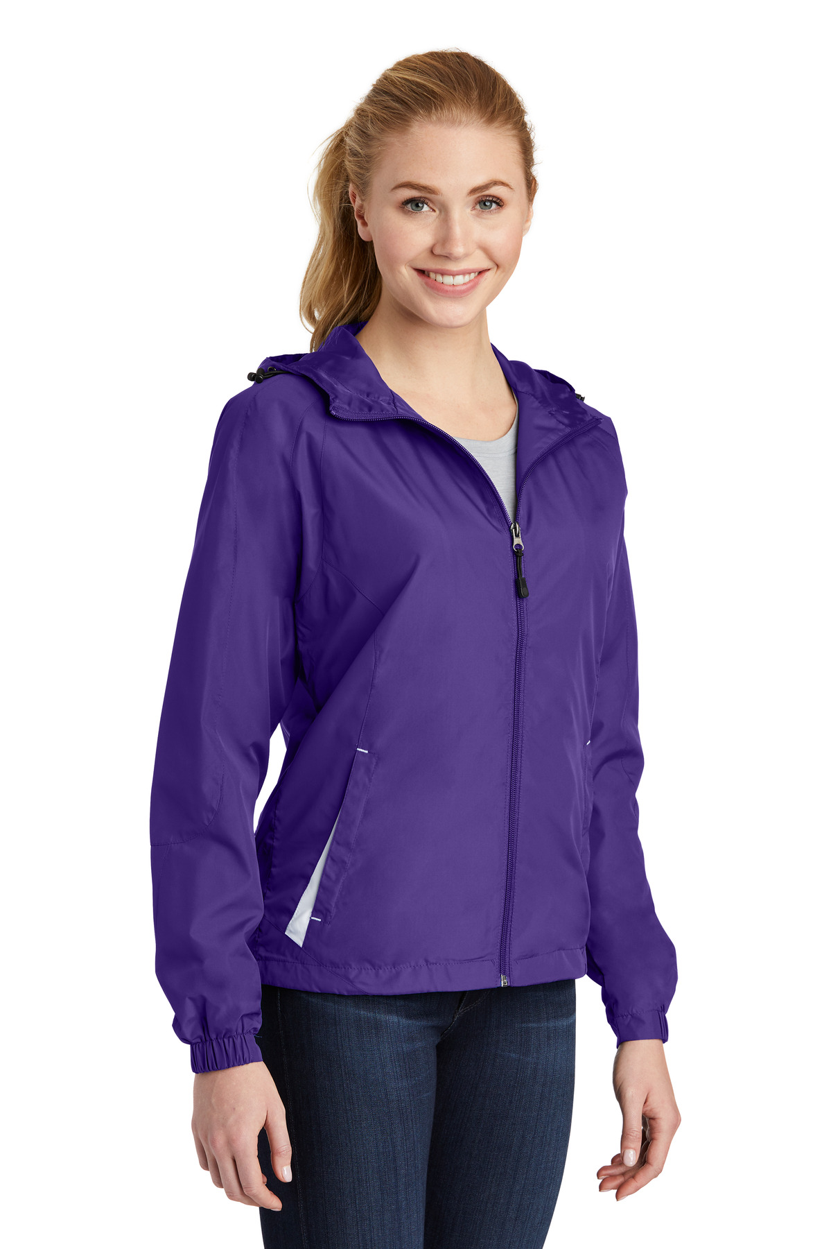 Sport-Tek Women's Colorblock Hooded Raglan Jacket. LST76 35