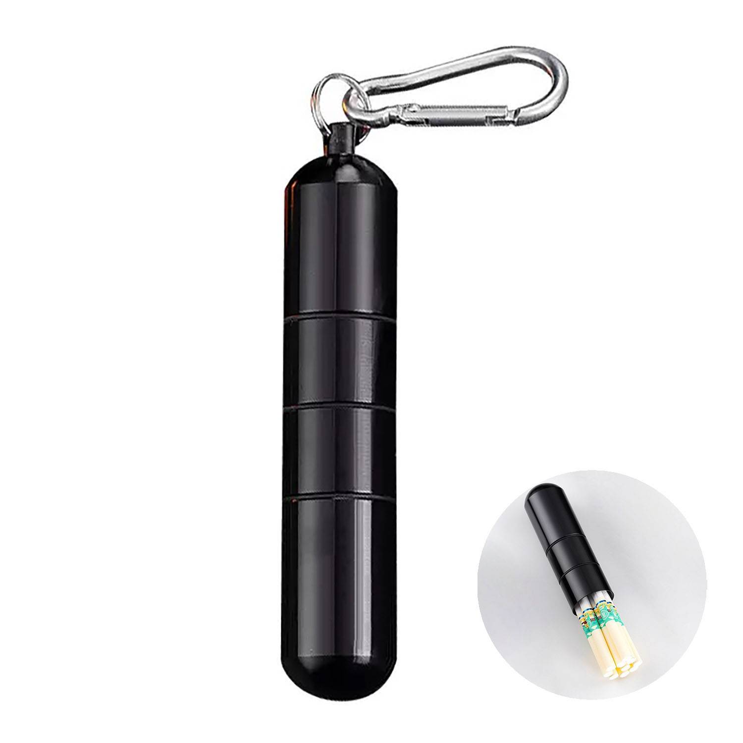 Portable Metal Cigarette Tube Holder w/ Carabiner 6
