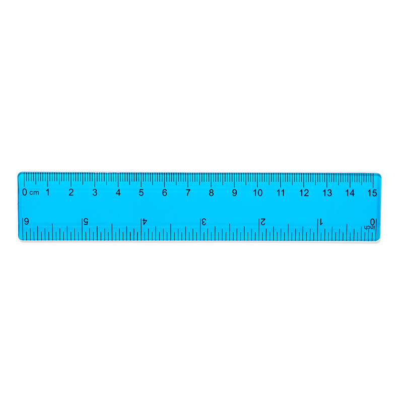 Plastic Transparent Straight Ruler Flexible Shatter Resistant 6" X 1.2" 3