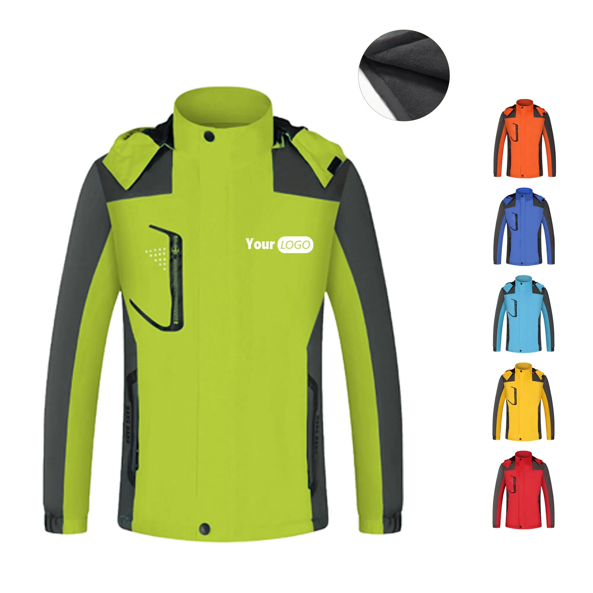 Fleece Lined Rain Jacket MOQ 50PCS 4