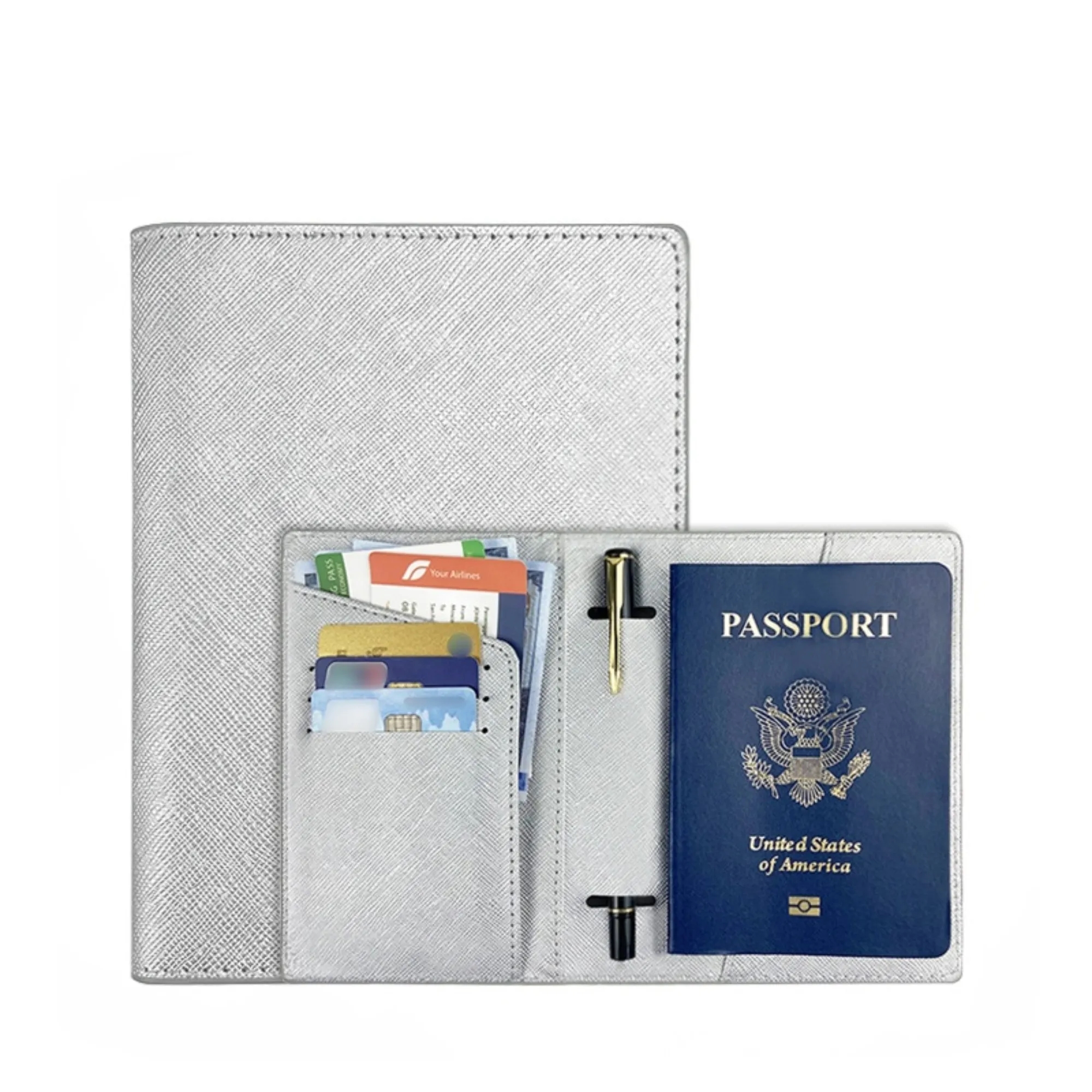 PU Leather Multi-Card Slot Passport Holder Bag 3