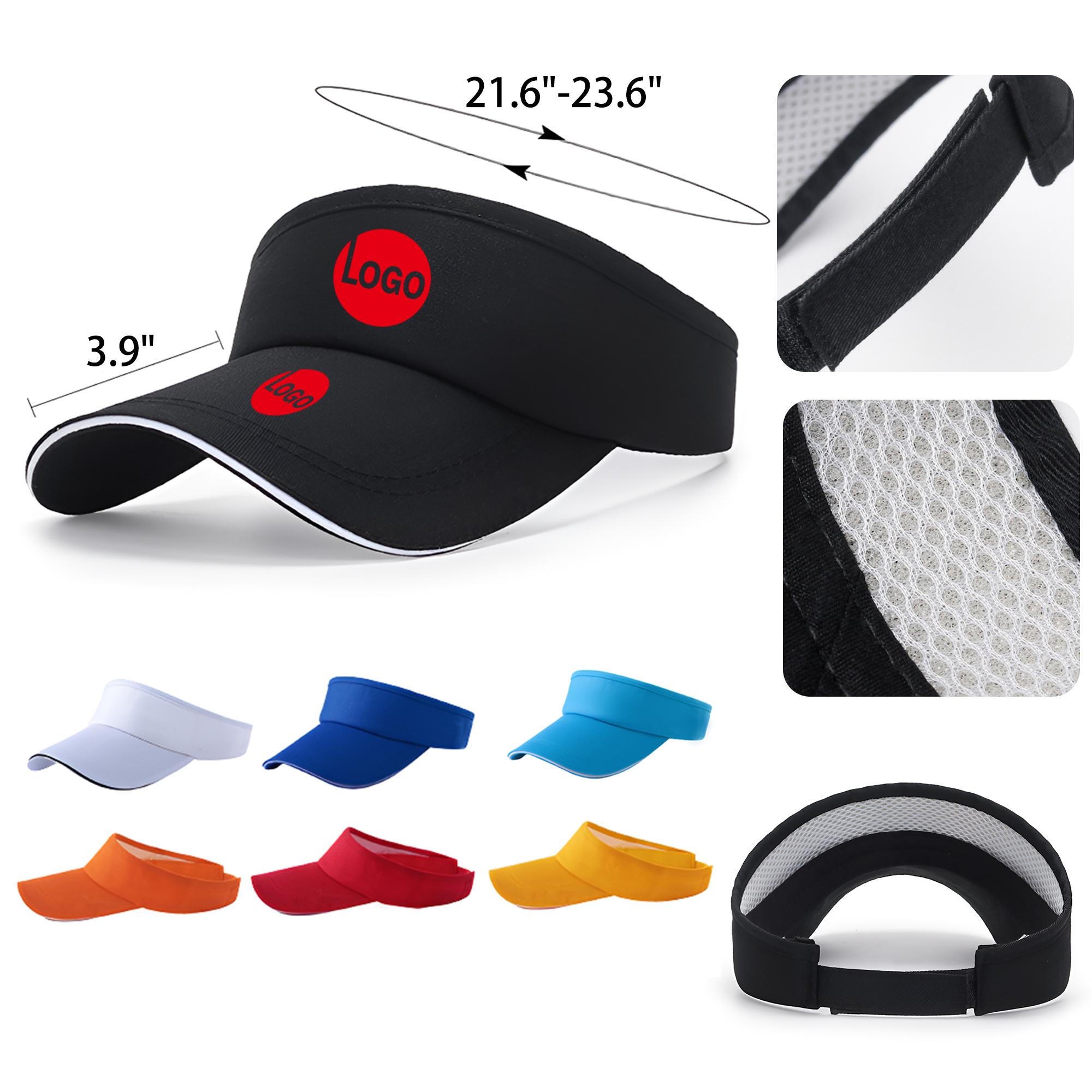 MOQ 50 PCS Stylish Tennis Golf Sun Hat Visors 6
