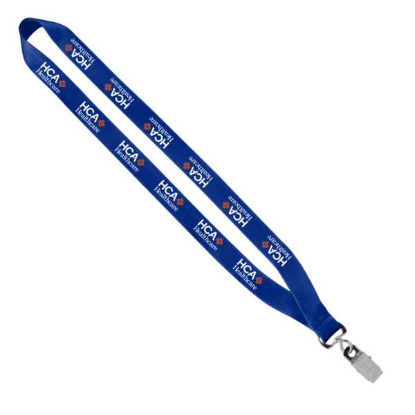 3/4" Polyester Lanyard with Sewn Silver Metal Split-Ring 19